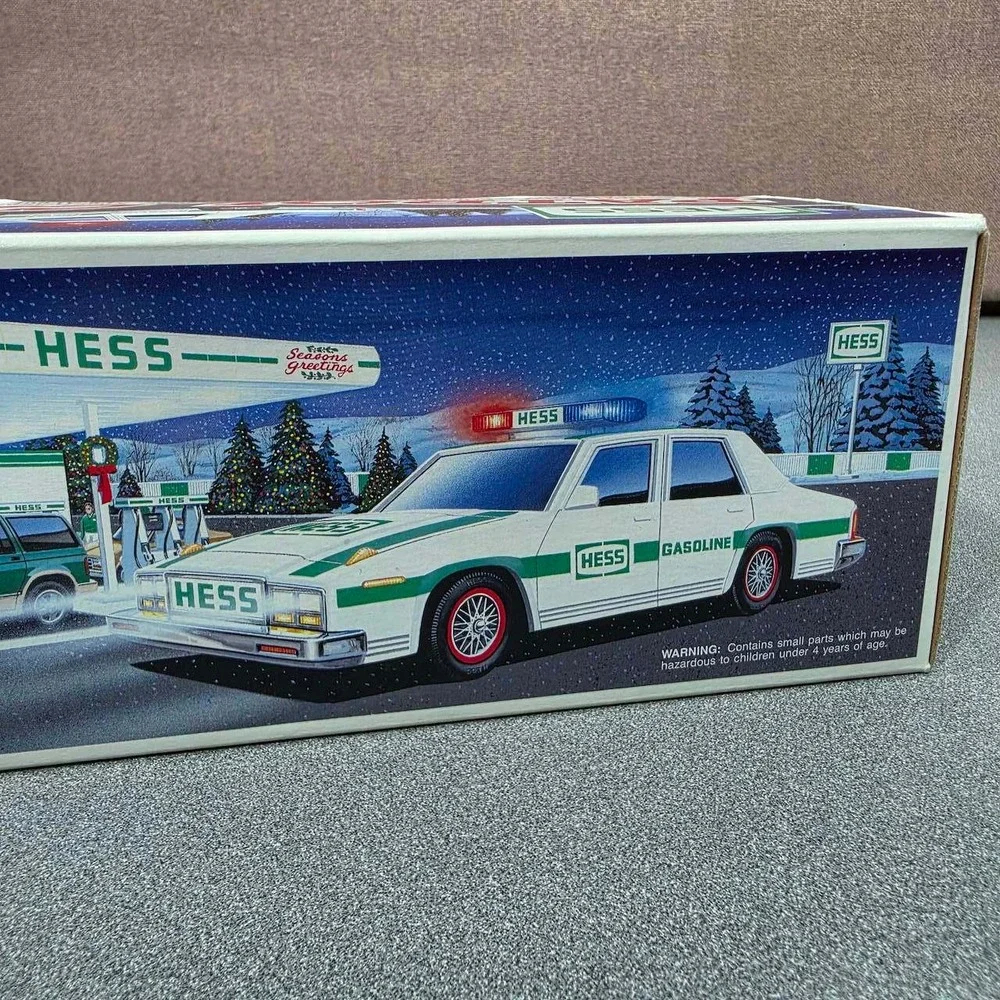 Hess Patrol Car Toy 1993 White Green Excellent Dual Siren Lights Flashers